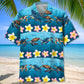 Tropical Turtle Under Sea Hawaiian Shirt For Summer Vacation, Beach Travel, And Casual Wear