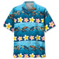Tropical Turtle Under Sea Hawaiian Shirt For Summer Vacation, Beach Travel, And Casual Wear
