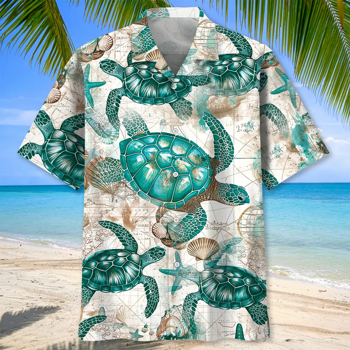 Turtle Vintage Hawaiian Shirt For Poolside Gathering And Resort Wear