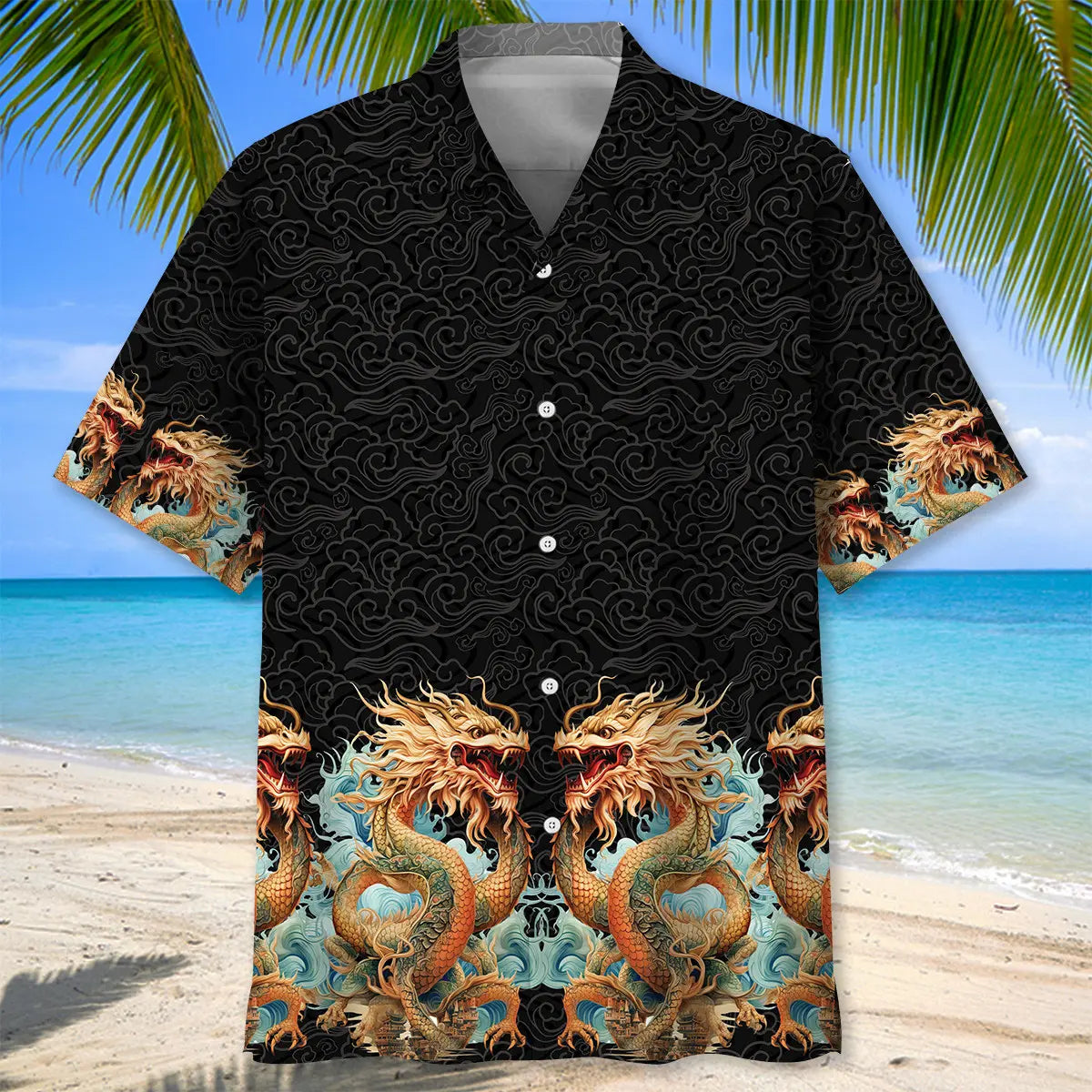 Twins Chinese Dragon Hawaiian Shirt For Creative Adventures, Beach Travel, And Bold Warm Weather Wear