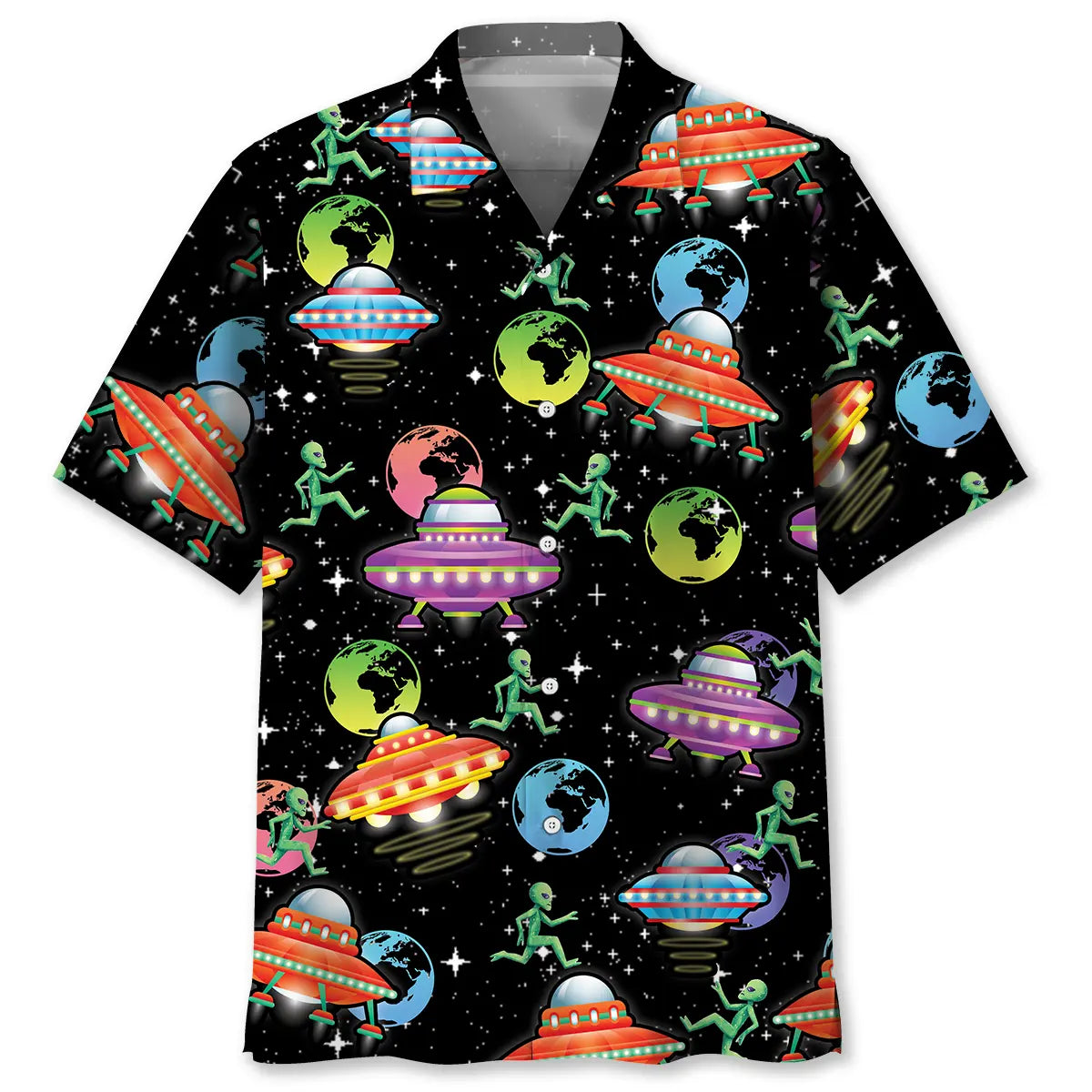 UFO Earth Hawaiian Shirt For Beach Days, Summer Outings, And Thoughtful Gift Giving