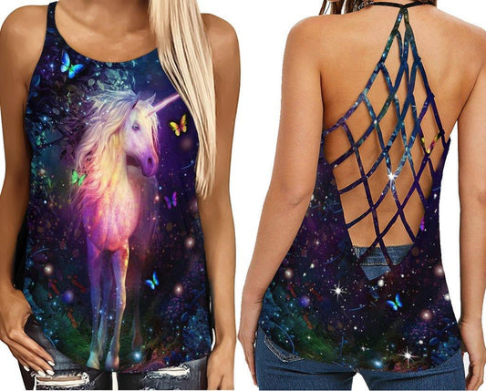 Unicorn Magic Love Hollow Tank Top For Yoga Workouts And Casual Wear