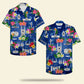 Floral Island Summer Aloha Spaceship Pattern Hawaiian Shirt For Summer Vacation, Beach Travel, And Casual Wear
