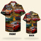 Island Summer Aloha Muscle Car Pattern Hawaiian Shirt For Resort Trips, Coastal Parties, And Warm Weather Style