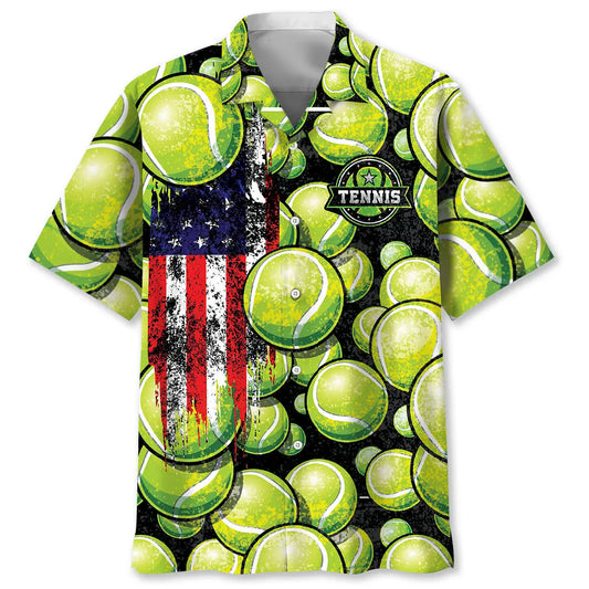 American Tennis Hawaiian Shirt For Poolside Gathering And Daily Summer Wear