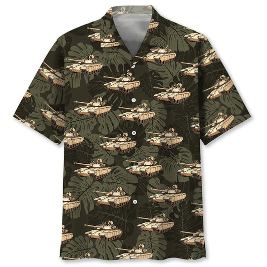 American Armored Vehicle Veteran Hawaiian Shirt For Resort Trips, Coastal Parties, And Warm Weather Style