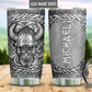 Viking Skull Silver 20 Oz Tumbler For Coffee Travel And Daily Drinks