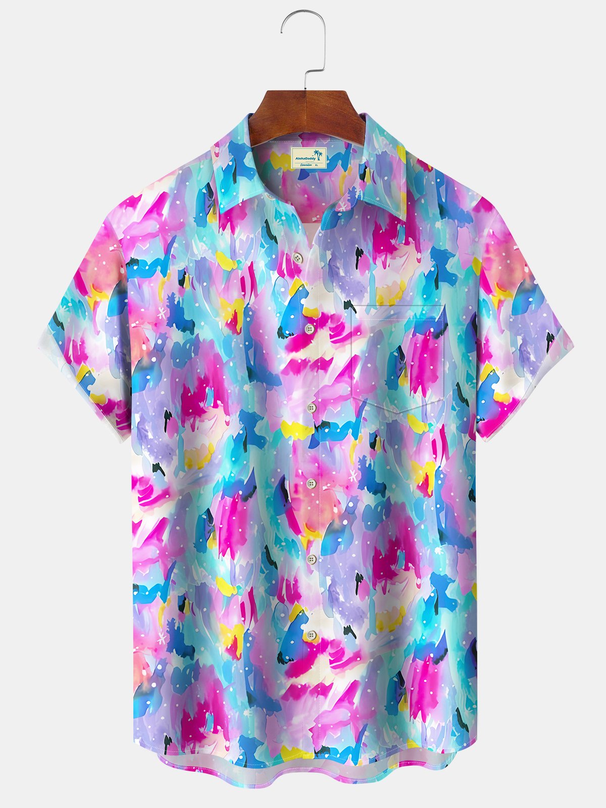 Watercolor Floral Vacation Ombre Beach Hawaiian Shirt For Tropical Holidays, Resort Trips, And Relaxed Coastal Style
