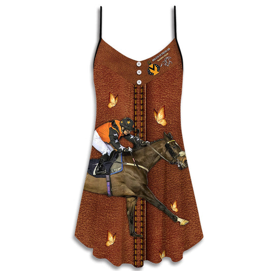 Horse Racing Custom Love Style – Women's Summer Sleeveless V-Neck Camisole Dress