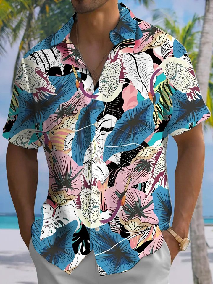 Summer Vegetation Animal Parrot Beach Vacation Hawaiian Shirt For Animal Lovers, Beach Travel, And Casual Summer Style