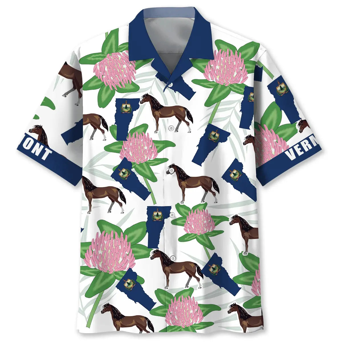 Vermont State Proud Hawaiian Shirt For Tropical Retreat, Seasonal Celebration, And Beachside Style