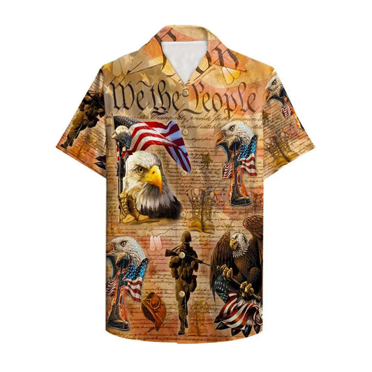 Island Veteran Aloha Hawaiian Shirt For Resort Trips, Coastal Parties, And Warm Weather Style