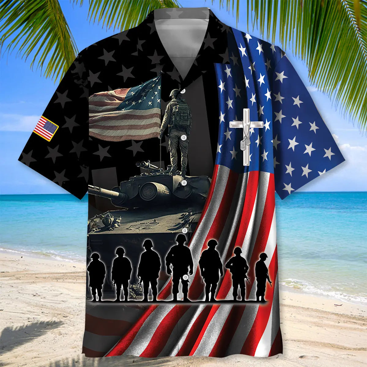 Veteran Memorial Hawaiian Shirt For Patriotic Events, Summer Travel, And Casual Outdoor Wear