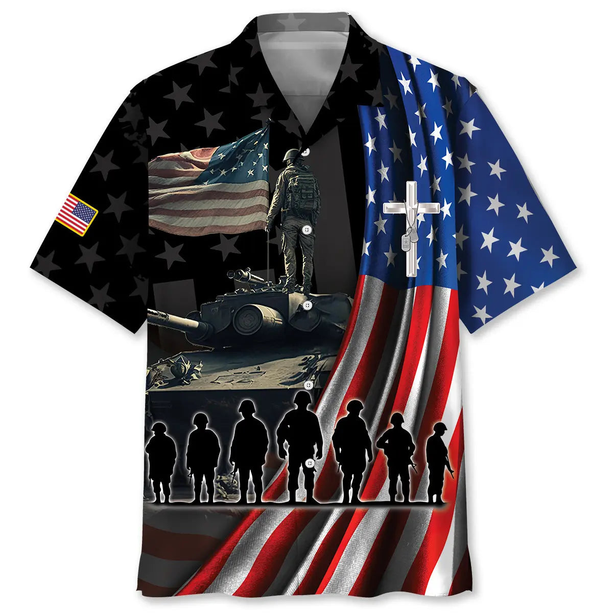 Veteran Memorial Hawaiian Shirt For Patriotic Events, Summer Travel, And Casual Outdoor Wear