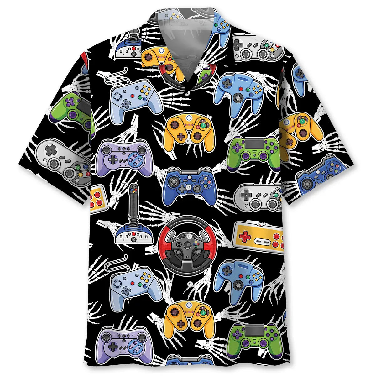 Video Game Skeleton Hawaiian Shirt For Beach Days, Summer Outings, And Thoughtful Gift Giving