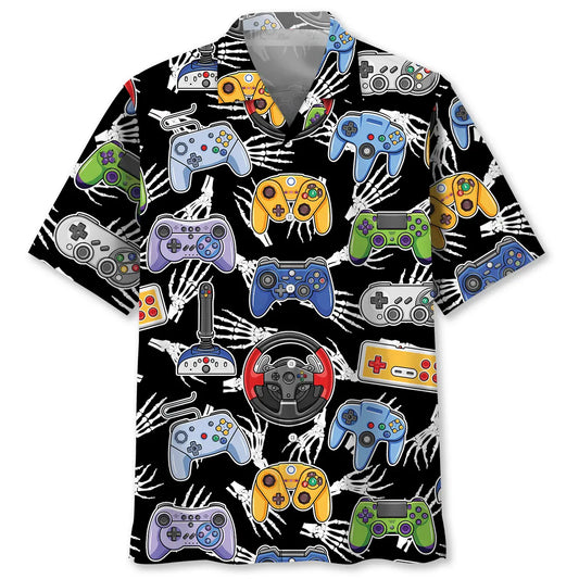 Video Game Skeleton Hawaiian Shirt For Beach Days, Summer Outings, And Thoughtful Gift Giving