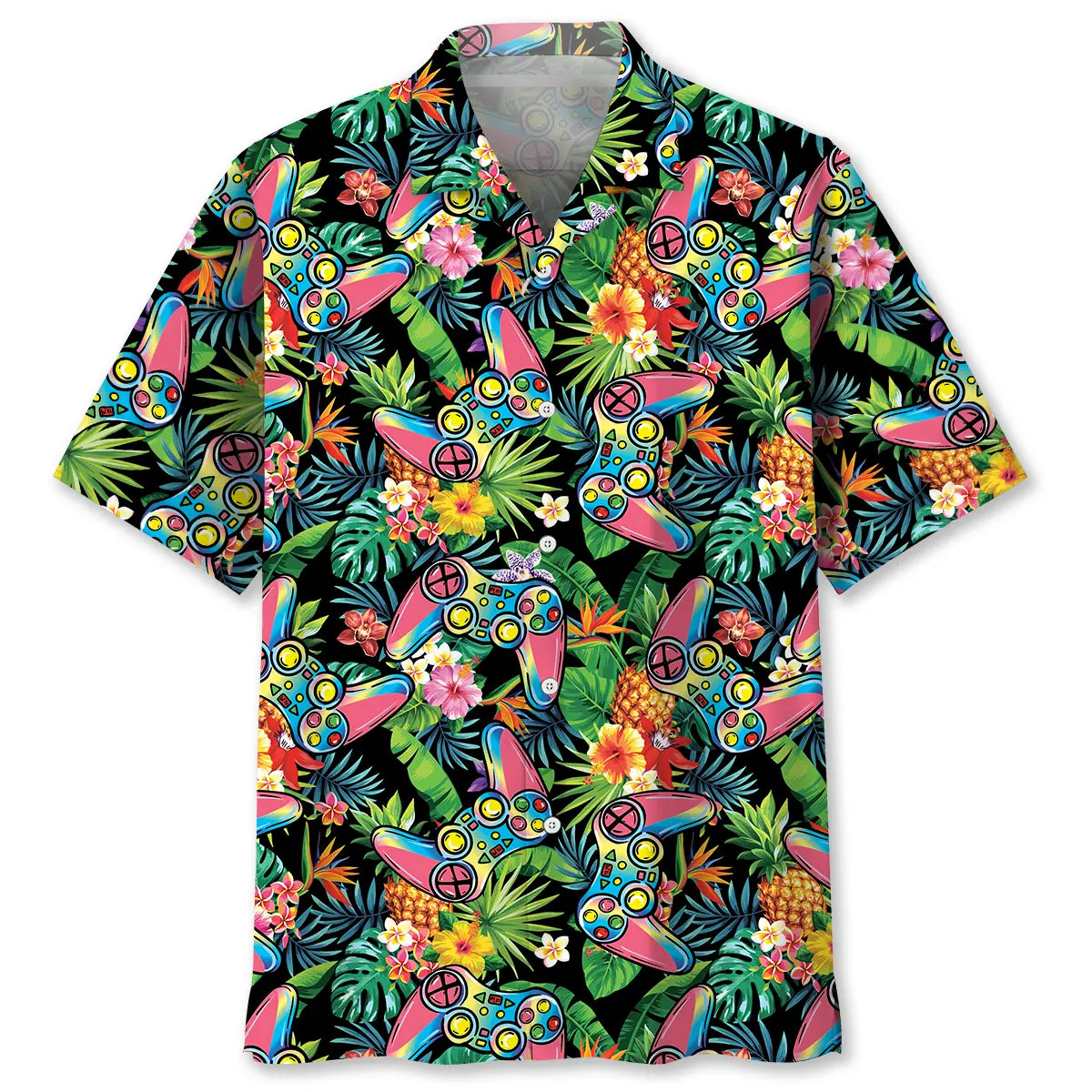 Tropical Video Game Hawaiian Shirt For Resort Trips, Coastal Parties, And Warm Weather Style