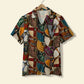 Island Summer Viking Shield Pattern Aloha Hawaiian Shirt For Summer Vacation, Beach Travel, And Casual Wear
