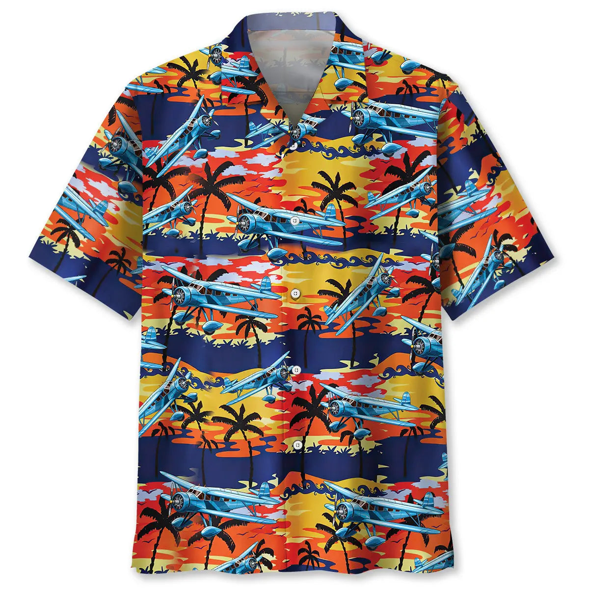 Vintage Airplane Hawaiian Shirt For Beach Days, Summer Outings, And Thoughtful Gift Giving