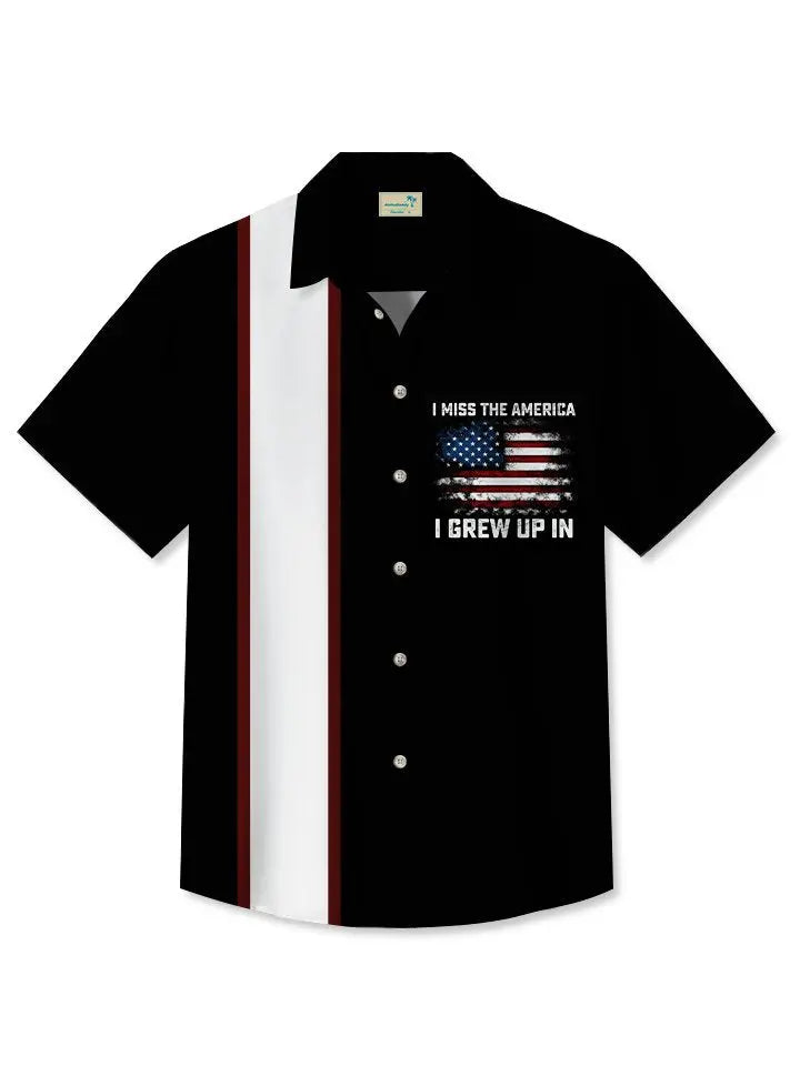 American Vintage Flag Bowling Hawaiian Shirt For Holiday Gatherings, Coastal Trips, And Proud Seasonal Style