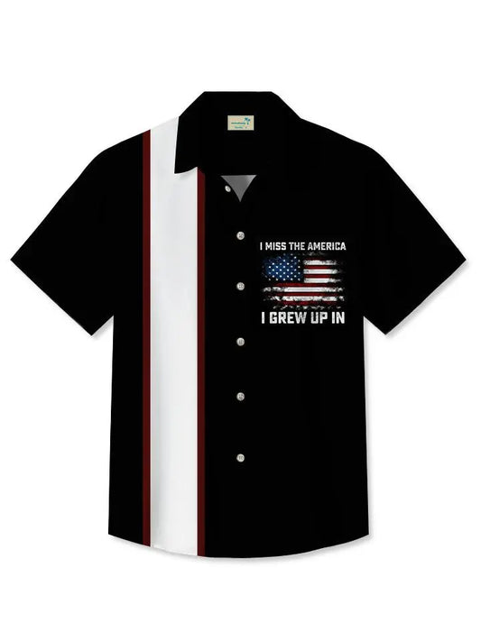 American Vintage Flag Bowling Hawaiian Shirt For Holiday Gatherings, Coastal Trips, And Proud Seasonal Style