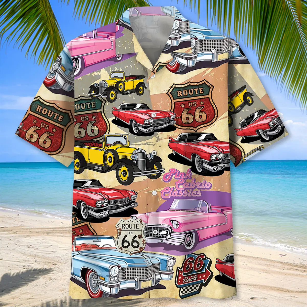 Vintage Classic Creative Car Route Hawaiian Shirt For Motorsport Events, Beach Travel, And Thoughtful Gift Giving