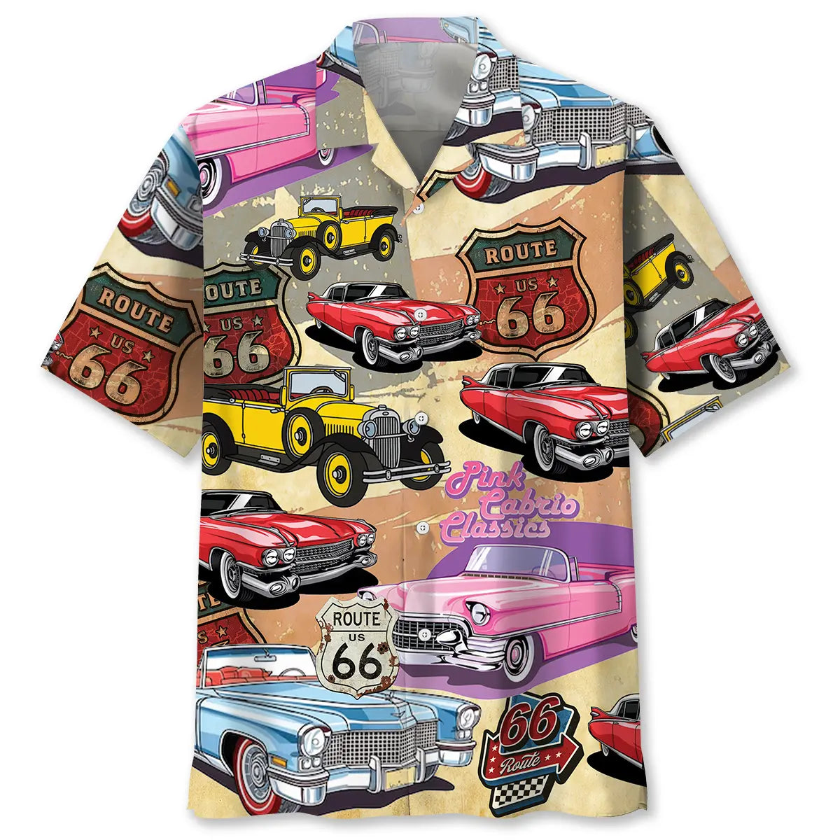 Vintage Classic Creative Car Route Hawaiian Shirt For Motorsport Events, Beach Travel, And Thoughtful Gift Giving