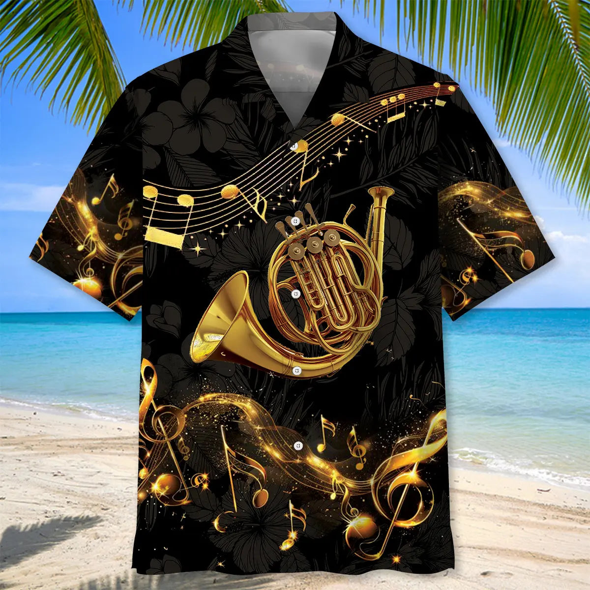 Vintage Black Violin Hawaiian Shirt