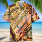 Vintage Classic Flute Hawaiian Shirt For Summer Vacation, Beach Travel, And Casual Wear