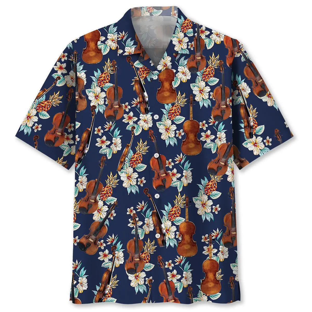 Vintage Classic Violin Hawaiian Shirt For Beach Days, Summer Outings, And Thoughtful Gift Giving