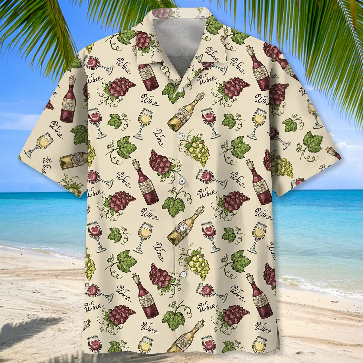 Vintage Classic Wine Hawaiian Shirt For Beach Days, Summer Outings, And Thoughtful Gift Giving