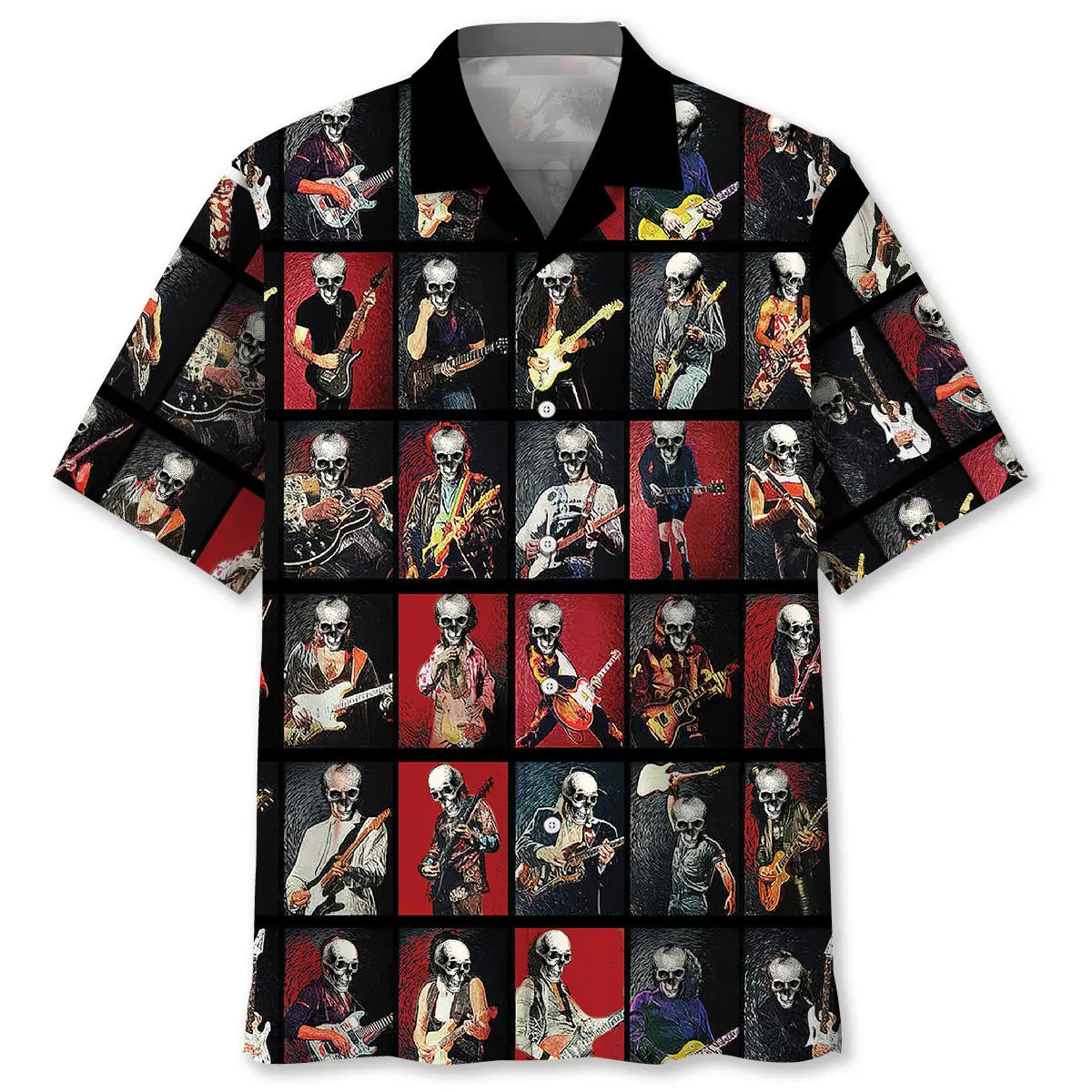 Vintage Classical Guitarist Hawaiian Shirt For Island Vacations, Resort Wear, And Relaxed Seasonal Style