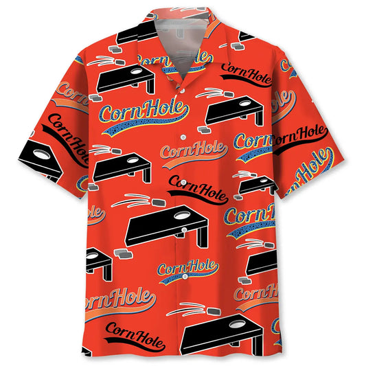 Vintage Cornhole Hawaiian Shirt For Island Vacations, Resort Wear, And Relaxed Seasonal Style