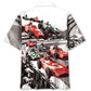 Vintage European Racing Black White Hawaiian Shirt