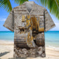 Vintage Excavator Hawaiian Shirt For Island Adventure, Cruise Journey, And Casual Outdoor Style