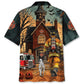 Halloween Vintage Creative Firefighter Hawaiian Shirt For Coastal Travel, Casual Events, And Comfortable Summer Wear