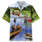 Hawaiian Shirt / Adults / S Vintage Fishing Art Hawaiian Shirt