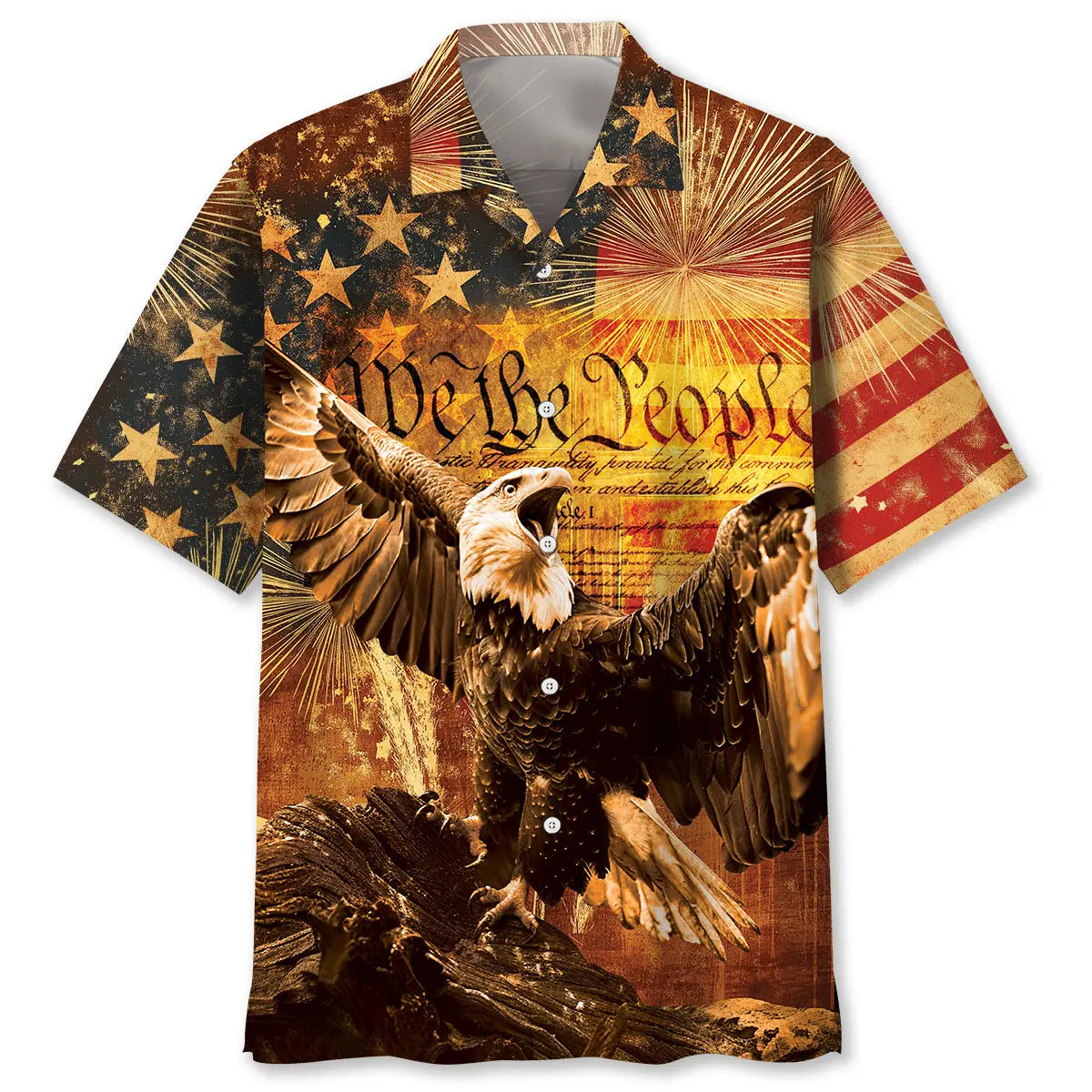 Patriotic Vintage Faith Hawaiian Shirt For Tropical Holidays, Outdoor Gatherings, And Everyday Comfort