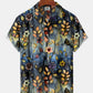 Vintage Watercolor Floral Gradient Oil Vine Vacation Hawaiian Shirt For Summer Vacation, Beach Travel, And Casual Wear