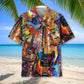 Vintage Guitar Artist Hawaiian Shirt For Festival Travel, Beach Gatherings, And Relaxed Summer Style