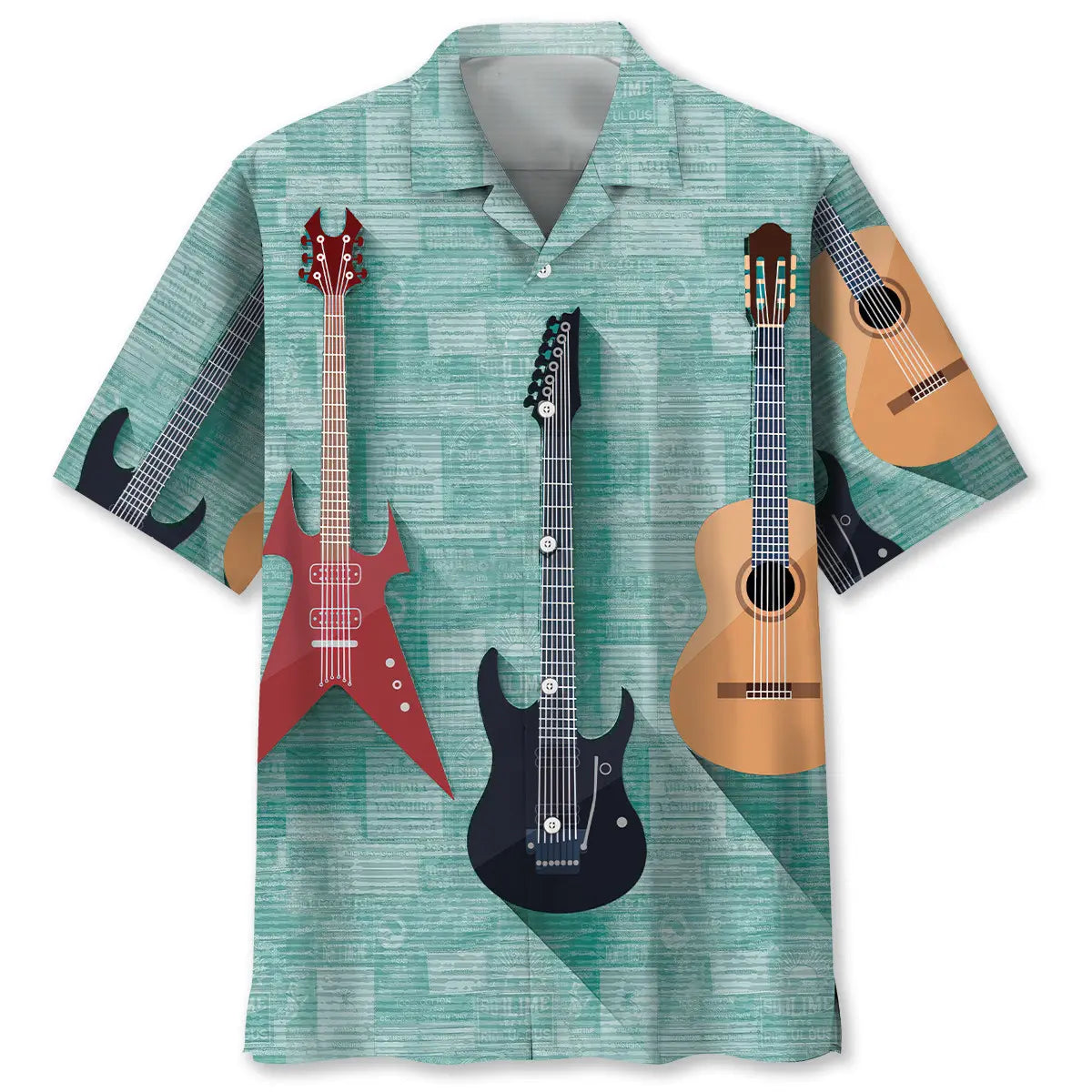 Vintage Guitar Hawaiian Shirt For Beach Days, Summer Outings, And Thoughtful Gift Giving