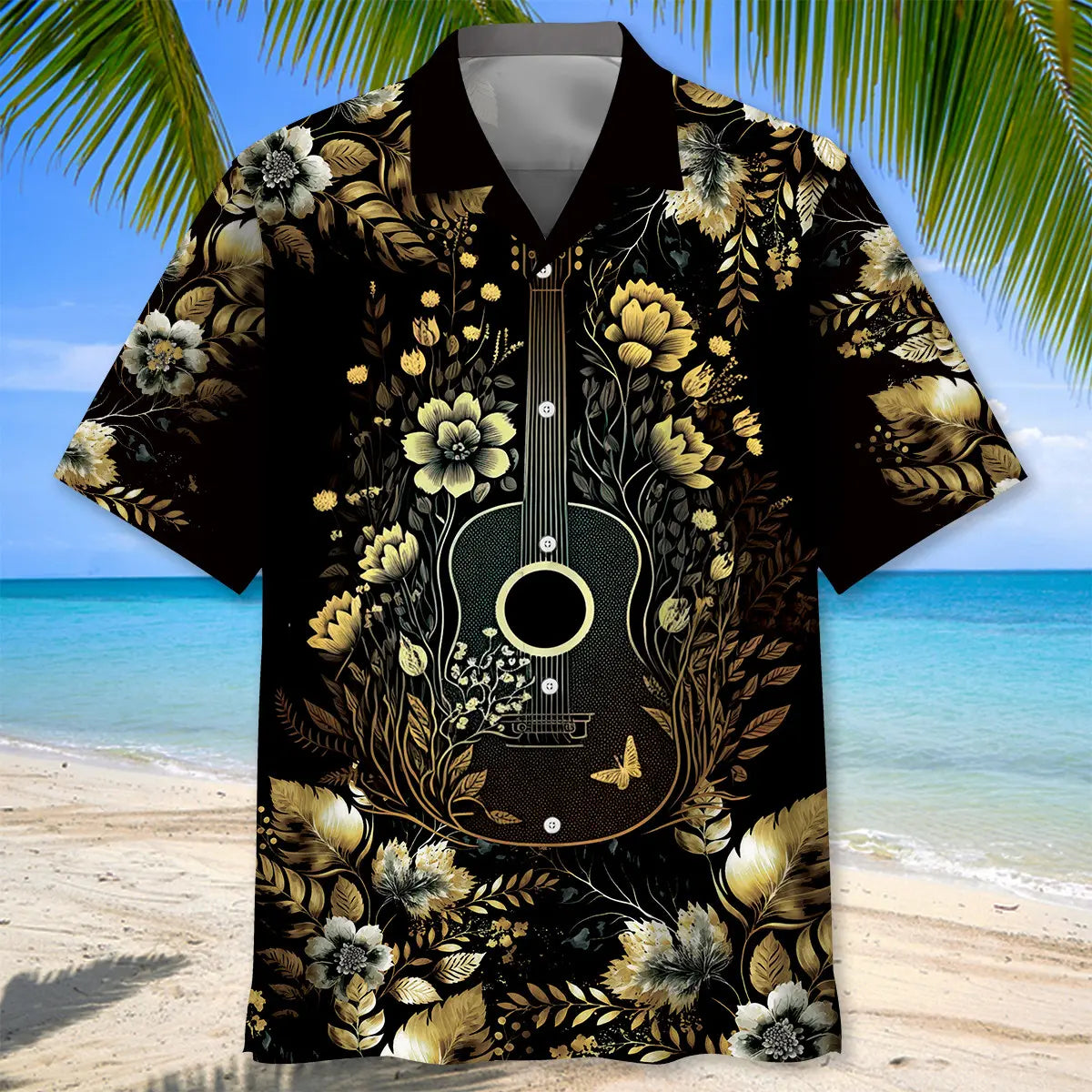 Vintage Guitarist Hawaiian Shirt