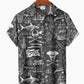 Hawaiian Shirt / Adults / S Vintage Hawaii Beach Vacation Pirate Shark Nautical Hawaiian Shirt