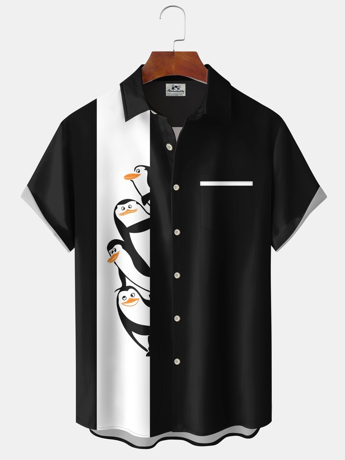 Vintage Cartoon Penguin Bowling Hawaiian Shirt For Beach Days, Summer Outings, And Thoughtful Gift Giving