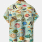 Vintage Tropical Sea Fish Gradient Vacation Hawaiian Shirt For Summer Vacation, Beach Travel, And Casual Wear
