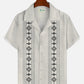 Vintage Creative Holiday Beach Guayabera Ethnic Hawaiian Shirt For Summer Vacation, Beach Travel, And Casual Wear