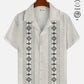 Vintage Creative Holiday Beach Guayabera Ethnic Hawaiian Shirt For Summer Vacation, Beach Travel, And Casual Wear