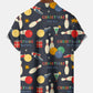 Vintage Holiday Christmas Vacation Hawaiian Shirt For Summer Vacation, Beach Travel, And Casual Wear