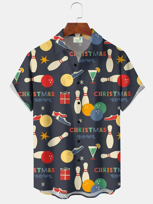 Vintage Holiday Christmas Vacation Hawaiian Shirt For Summer Vacation, Beach Travel, And Casual Wear