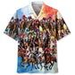 Vintage Horse Racing Hawaiian Shirt For Road Trip Adventures, Resort Days, And Comfortable Everyday Wear